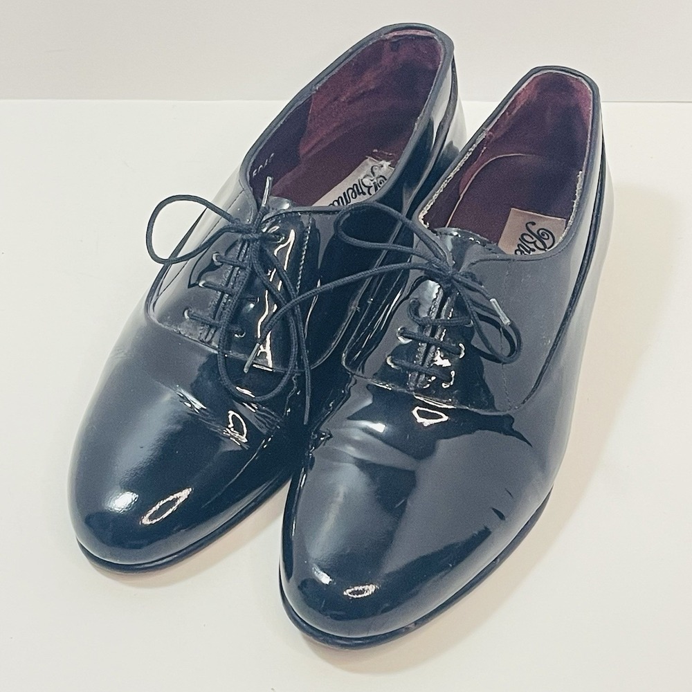 Brentano Patent Leather Black Lace‎ Up Shoes Size 8